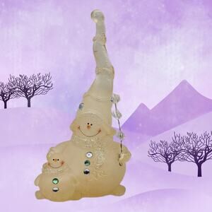 Charming Vintage Christmas Snowman and Snow Baby Figurine - Retro Holiday Decor